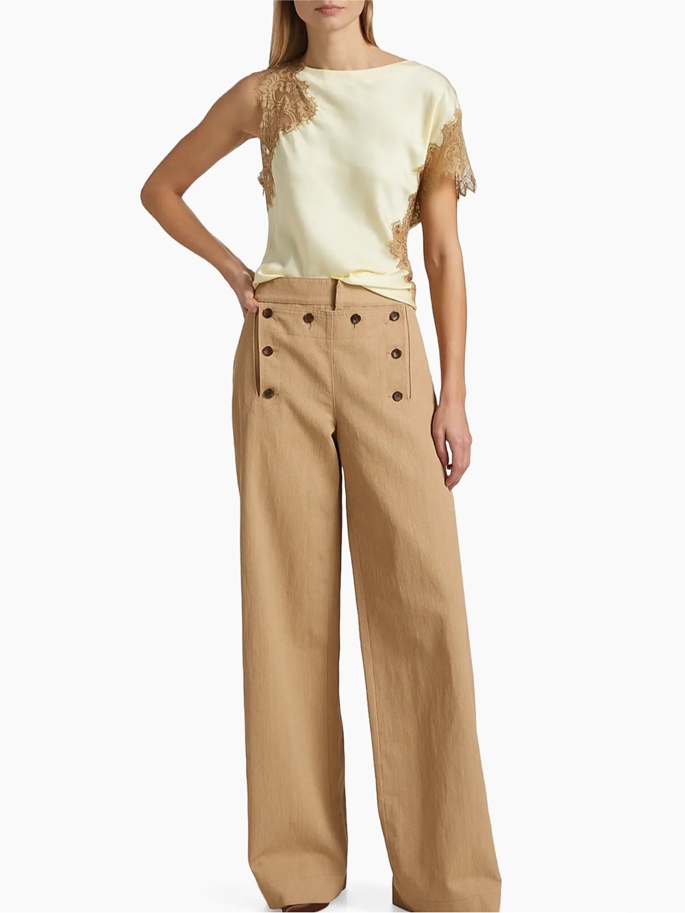A.L.C. Lucas Button-Front-Panel Pants 00